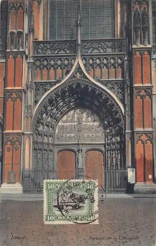 L135 Belgien 1920 Anvers Antwerpen Portique de la Cathedrale Vintage Postkarte