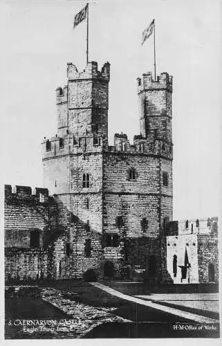 A242 Wales Caernarfon Castle Eagle Tower Vintage Postkarte