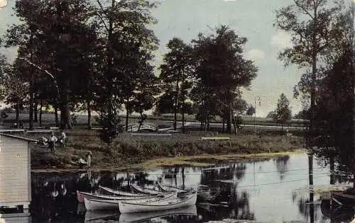A242 US Pennsylvania 1912 Lake Fairmount Philadelphia Boats Vintage Postkarte