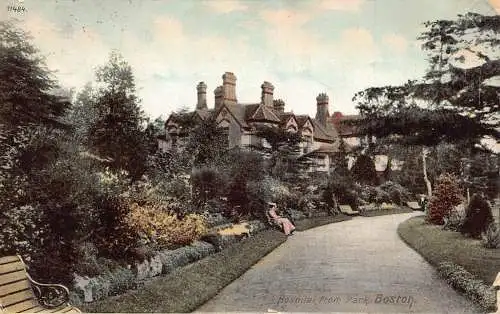 A242 England Hospital aus Park Boston Vintage Postkarte