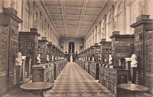 A242 England Cambridge Trinity College Library Vintage Postkarte