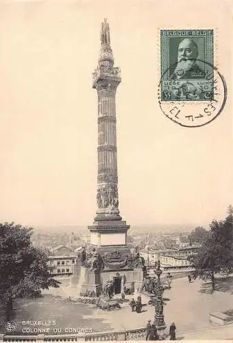 L135 Belgien 1932 Brüssel Colonne du Congres Säule Vintage Postkarte