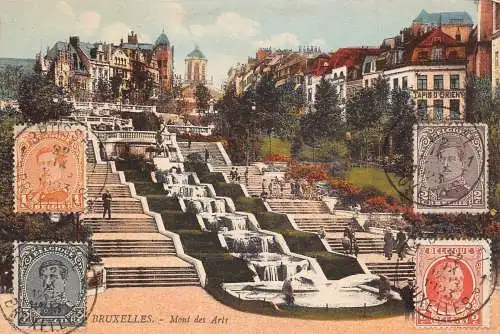 L134 Belgien 1923 Brüssel Mont des Arts Vintage Postkarte