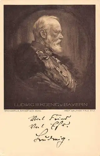 L065 Deutschland 1914 1. Weltkrieg Rotes Kreuz Ludwig III König von Bayern Postkarte