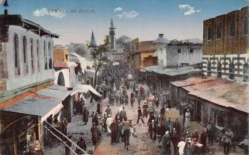 L315 Syrien Damaskus Basar Straßenansicht Vintage Postkarte