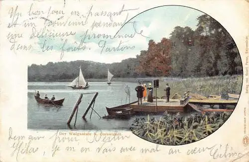 L001 Deutschland 1901 Wolgastsee geb. Corswandt Boote Vintage Postkarte