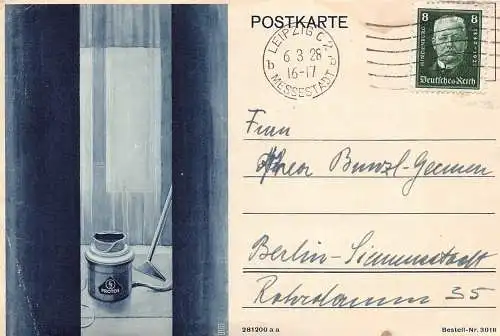 L001 Deutschland 1928 Werbung Protos Vacuum Ganzsache Karte