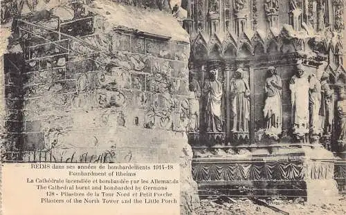 C004 Frankreich, Reims, Bomardment von Reims alte Postkarte