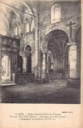 C002 Frankreich, Paris, Eglise Saint Julien le Pauvre Vintage Postkarte