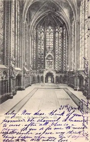 C002 Frankreich, Paris, La Sainte Chapelle, 1908 Vintage Postkarte