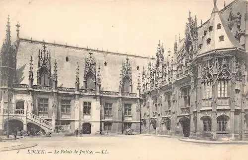 C002 Frankreich, Rouen, Le Palais de la Justice Vintage Postkarte