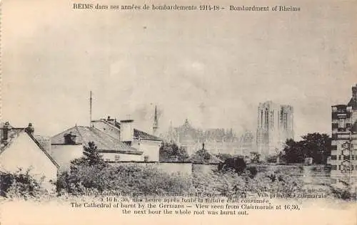 C004 Frankreich, Reims, Bomardment von Reims alte Postkarte