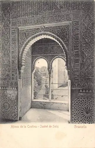 A869 Spanien Granada Ajimez de Cautiva Isabel de Solis Vintage Postkarte