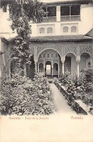 A869 Spanien Granada Generalife Patio de Acequia Vintage Postkarte