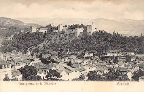 A868 Spanien Granada Vista General de Alhambra Gesamtansicht Vintage Postkarte