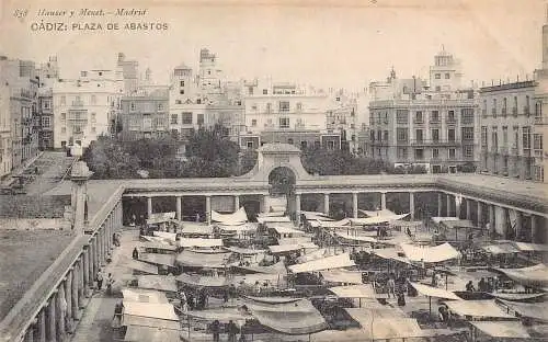 A868 Spanien Cadiz Plaza de Abastos Markt Vintage Postkarte