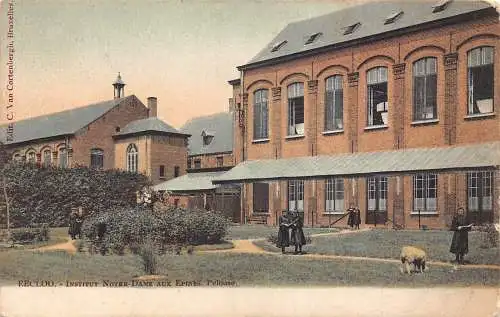 A866 Belgien Eecloo Eeklo Institut Notre Dame aux Epines Pelouse Postkarte