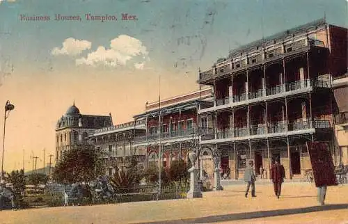 A865 Mexiko Tampico Geschäftshäuser Vintage Postkarte