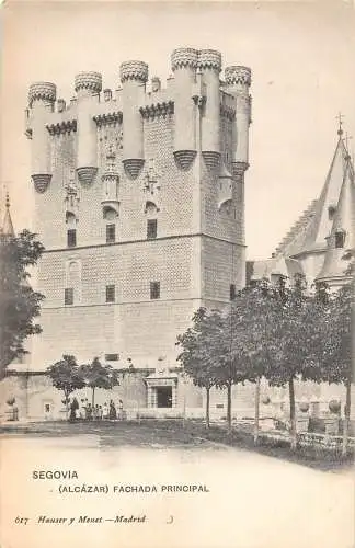 A869 Spanien Segovia Fachada Principal Alcazar Vintage Postkarte