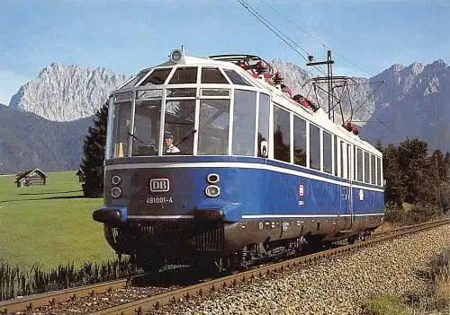 Deutsche Bundesbahn Elektrolok Glaeserner Zug Voralpenland Postkarte