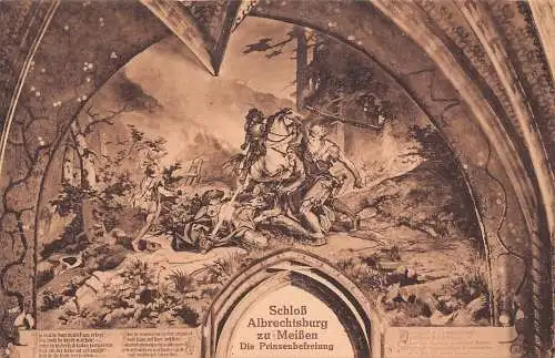 Deutschland Schloss Albrechtsburg zu Meißen Prinzenbefreiung Fresko Postkarte
