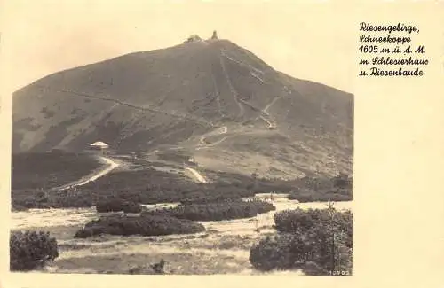 Polen 1943 Riesengebirge Riesengebirge Schneekoppe Haus Vintage Postkarte