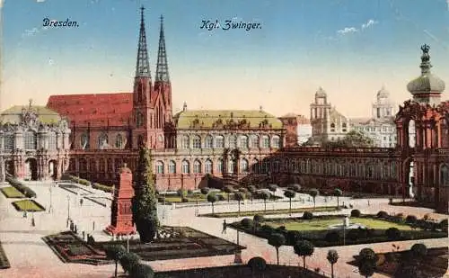 Deutschland 1916 Dresden Kgl Zwinger 1. Weltkrieg Feldpost Vintage Postkarte