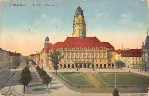 Deutschland 1915 Dresden Neues Rathaus 1. Weltkrieg Feldpostkarte