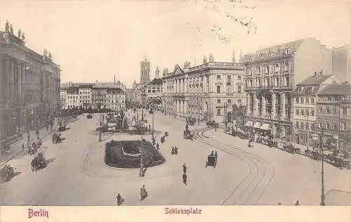 Deutschland 1905 Berlin Schlossplatz Kutschen Dorf Postkarte