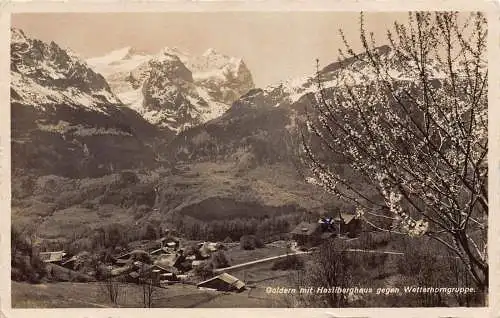 Deutschland 1937 Goldern mit Hasliberghaus Wetterhorngruppe Vintage Postkarte