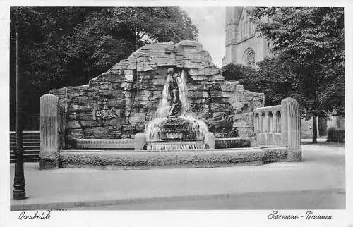 Deutschland 1937 Osnabrück Harmann Brunnen Vintage Postkarte