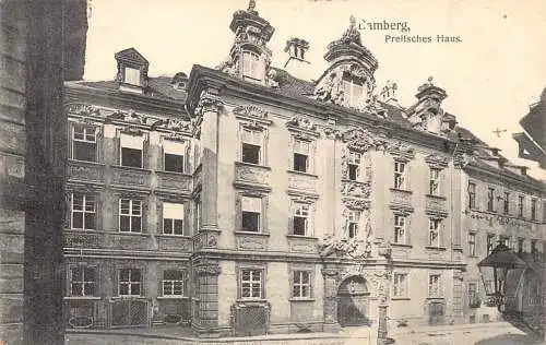 Deutschland 1908 Bamberg Prellsches Haus Vintage Postkarte