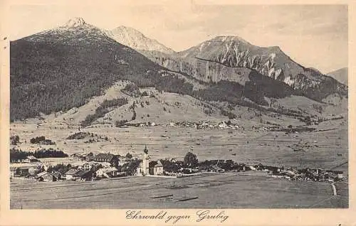 Deutschland 1927 Ehrwald gegen Grubig Gesamtansicht Vintage Postkarte