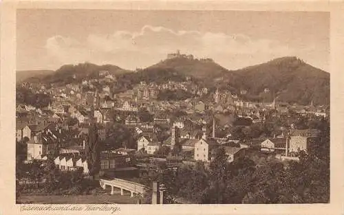 Deutschland Eisenach und die Wartburg Vintage Postkarte