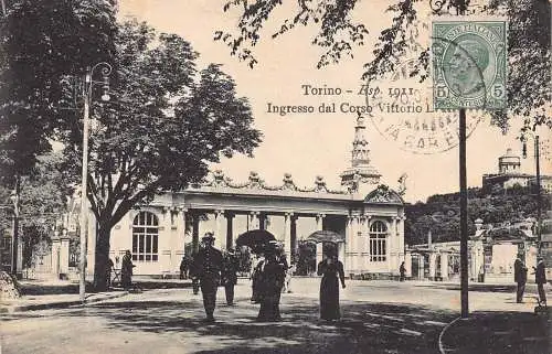 L140 Italien 1922 Turin Turin Ingresso dal Corso Vittorio Regenschirm Postkarte