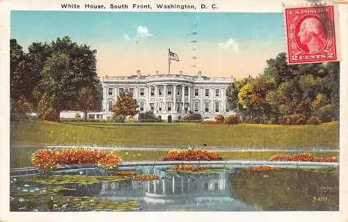 L137 USA 1923 Weißes Haus Südfront Washington DC Vintage Postkarte