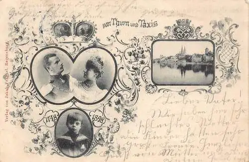 L067 Deutschland 1899 Gruss von Thurn und Taxis Royalty Vintage Postkarte