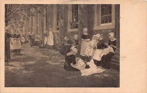 L066 Niederlande Waisenhaus in Amsterdam Vintage Postkarte
