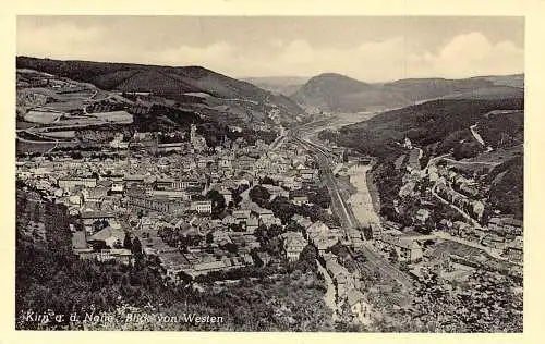 L066 Deutschland Kirn und Nahe Panorama Ansicht Postkarte