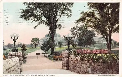 L068 US The Conservatory Bronx Park New York 1911 Postkarte
