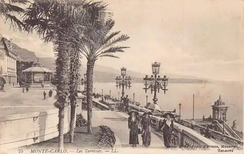 A871 Monaco Monte Carlo Terrassen Vintage Postkarte