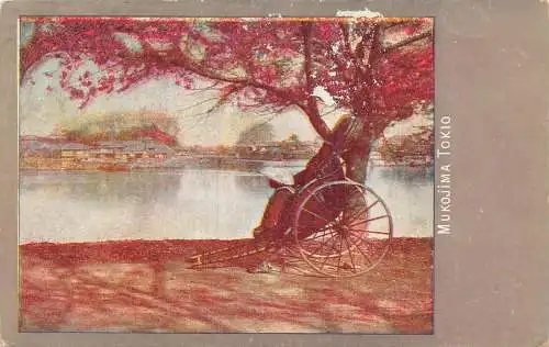 A873 Japan 1913 Native Rikscha Boy Ethno Mukokima Tokyo Postkarte