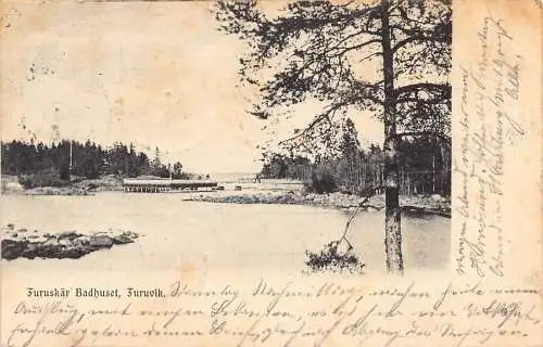 L070 Schweden Furuskar Badhuset Furuvik 1904 Postkarte