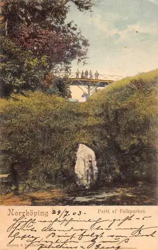 L070 Schweden Norrköping Parti af Folkparken 1903 Postkarte