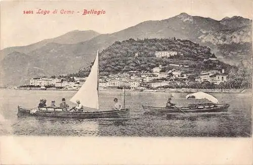 L071 Italien Lago di Como Bellagio Boote Postkarte