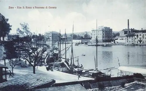 Kroatien Zara Zadar Riva S. Rocco Boote Vintage Postkarte