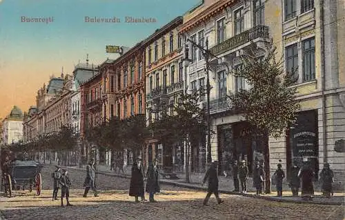 Rumänien Bucuresti Bukarest 1923 Bulevardu Elisabeta Handelsgeschäfte Postkarte
