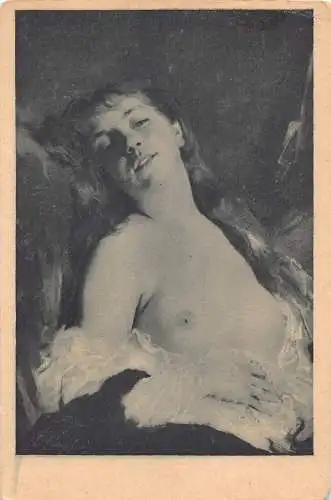 Portrait Hemdlose Frau Choplin Erinnerungen Kunst Vintage Postkarte