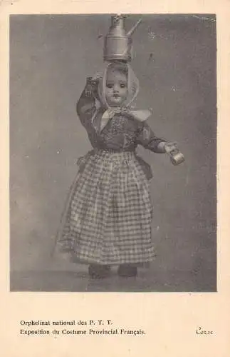 Nationales Waisenhaus PTT Ausstellung Puppen in traditionellen Kostümen Frankreich Postkarte