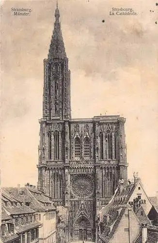 Frankreich 1912 Straßburger Dom Vintage Postkarte